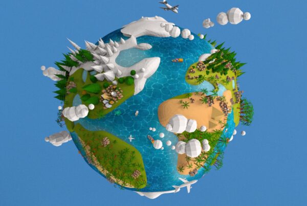 Die Erde in Low-Poly