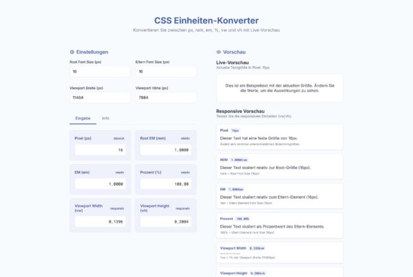CSS Einheiten-Konverter